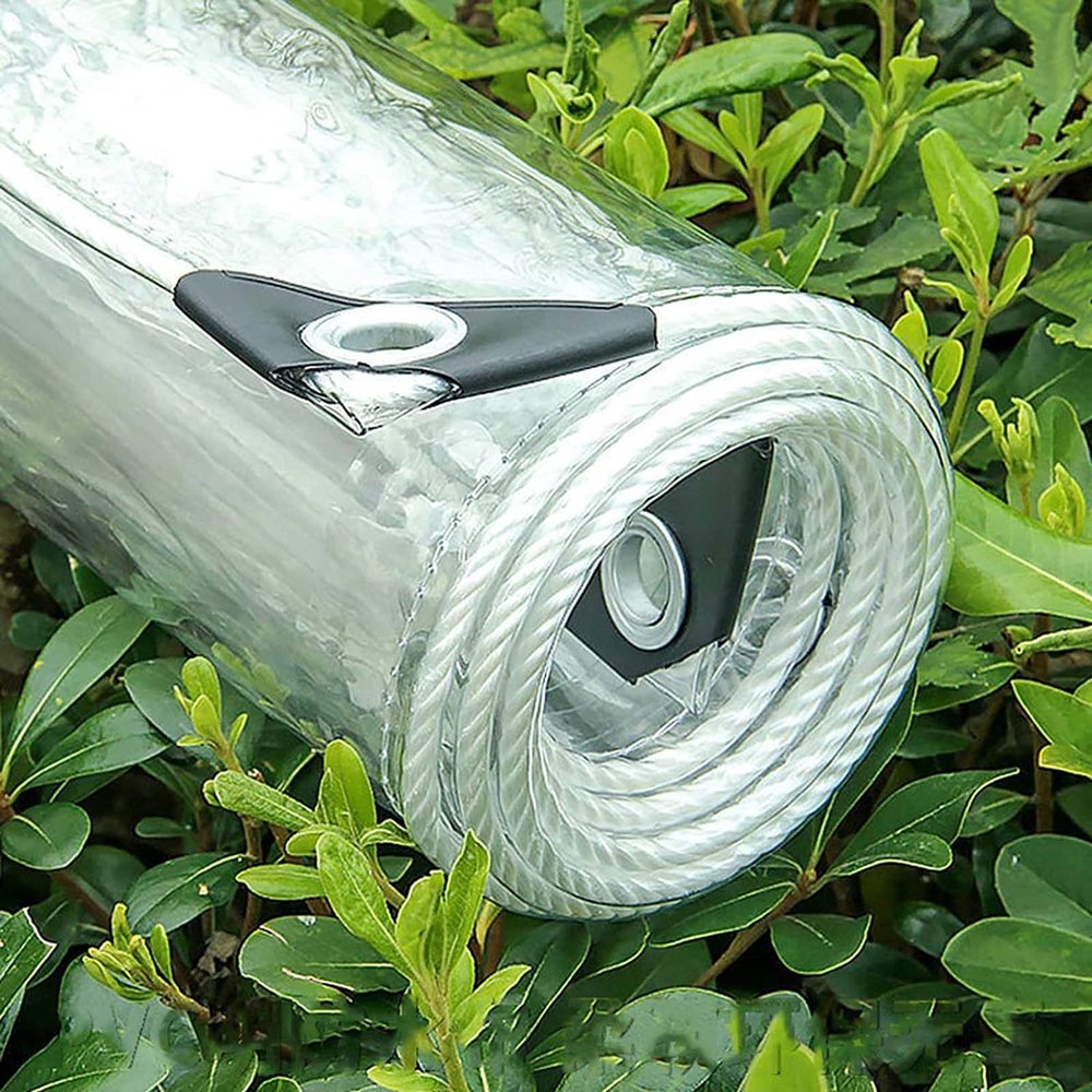 KOOEIN Tarpaulin Heavy-Duty,Waterproof Universal Tarp,Transparent Anti-uv Tarpaulin,for Patio,pergola,Greenhouse,Protective Tarpaulin,Antifreeze Canopy with Grommet,2x2m/6.6x6.6ft