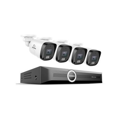 SANNCE 2K 3MP PoE Security Camera System, 8CH 6MP Surveillance NVR with 4PCS 3MP HD Weatherproof Cameras with H.265 Video Compression, Smart IR LED, APP Push Alert, Remote Access (Without HDD)