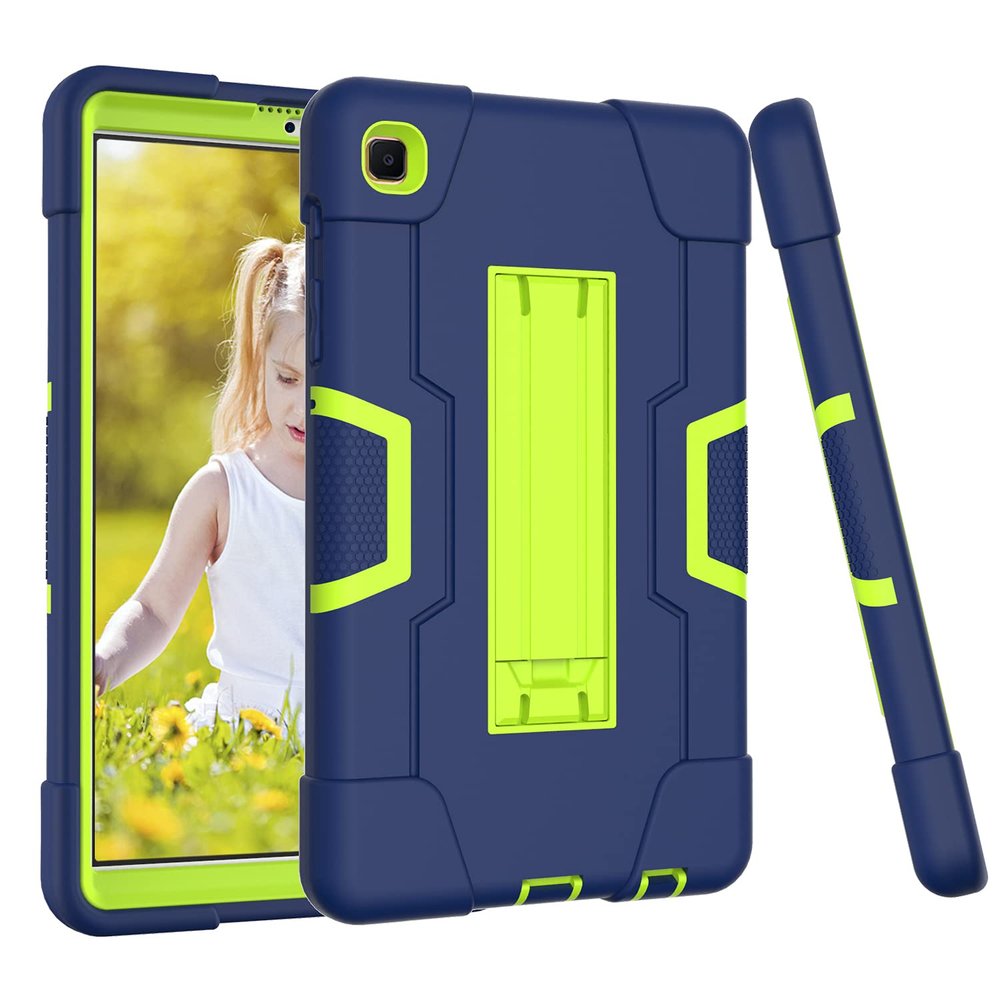 Case Compatible with Galaxy Tab A7 Lite 8.7" 2021 SM-T220/SM-T225, Slim Heavy Duty Rugged Full-Body Hybrid Shockproof Drop Silicone PC 3 in 1 Protection Cover with Kickstand