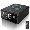 Gelielim Elegant Home CD Player, Alarm Clock with Wireless Charging, Bluetooth Boombox with Remote, FM Radio (No AM)/AUX/USB/Timer/Dimmer, Portable CD Radio Player for Home view 1