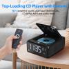 Gelielim Elegant Home CD Player, Alarm Clock with Wireless Charging, Bluetooth Boombox with Remote, FM Radio (No AM)/AUX/USB/Timer/Dimmer, Portable CD Radio Player for Home view 3