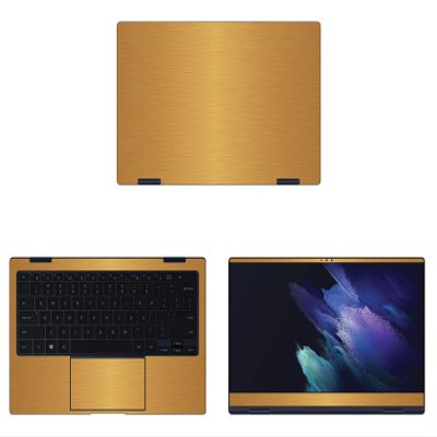 Decalrus - Protective Decal for The Samsung Galaxy Book Pro 360 (13.3" Screen) Laptop Gold Texture Brushed Aluminum wrap BAsamsungGalaxybkPro360_13Gold