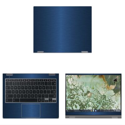 Decalrus - Protective Decal for The Samsung Galaxy Chromebook 2 XE530 (13.3" Screen) Laptop Blue Texture Brushed Aluminum wrap BAsamsungGalaxyChrmbk2_13Blue