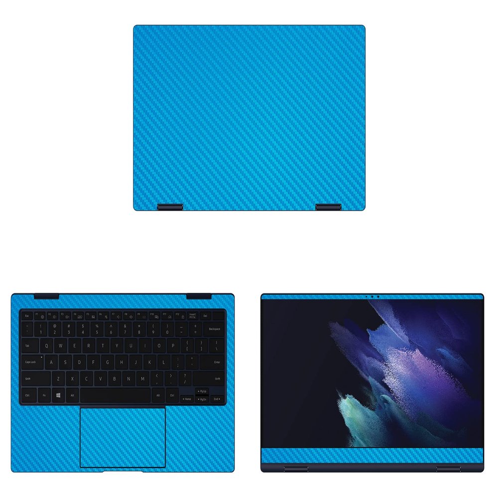 Decalrus - Protective Decal for The Samsung Galaxy Book Pro 360 (13.3" Screen) Laptop LITE Blue Carbon Fiber wrap CFsamsungGalaxybkPro360_13LiteBlue