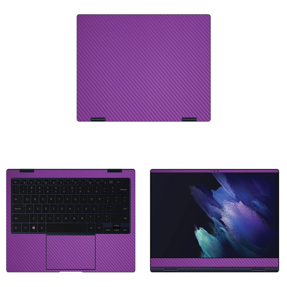 Decalrus - Protective Decal for The Samsung Galaxy Book Pro 360 (13.3" Screen) Laptop Purple Carbon Fiber wrap CFsamsungGalaxybkPro360_13Purple