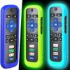 3 Pack Remote Case for Roku, Battery Cover for TCL Smart TV Steaming Stick, Silicone Protective Controller Universal Sleeve Skin Glow in The Dark Green Sky and Blue view 1