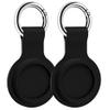 Airtag Keychain Case Accessories Tracker Finder, 2 Pack Black Silicone Protective Cover Compatible with AirTag 2021 view 1