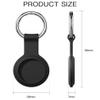 Airtag Keychain Case Accessories Tracker Finder, 2 Pack Black Silicone Protective Cover Compatible with AirTag 2021 view 3