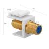 Borsuer 5Pcs RG6 Keystone Jack Coax Insert Wall Plate 3 GHz Gold-Plated, F Type RG6 Coaxial Keystone Jacks Connectors White view 2