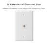 Borsuer 5Pcs RG6 Keystone Jack Coax Insert Wall Plate 3 GHz Gold-Plated, F Type RG6 Coaxial Keystone Jacks Connectors White view 4