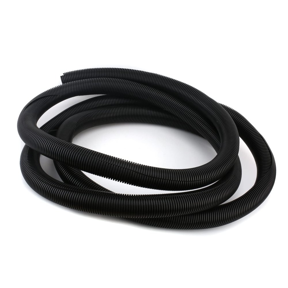 Bettomshin Corrugated Tube Wire Conduit PP Polyethylene Tubing Split Flexible Wire Pipe Hose 36mm Inner Dia 42.5mm Outer Dia 4.5M Long for Liquid Cable Cover Sleeve Black 1pcs