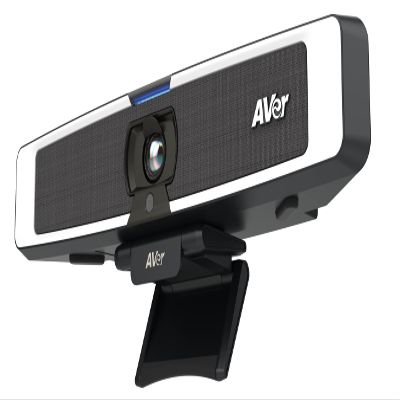 AVer VB130 4K Videobar with Built-in Adjstable Fill Light - Compact Conference Room Camera for Virtual Video Conferencing - with Microphone and Speakers - Mountable Professional Webcam (Renewed)