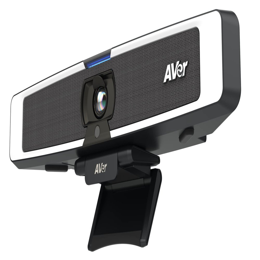 AVer VB130 4K Videobar with Built-in Adjstable Fill Light - Compact Conference Room Camera for Virtual Video Conferencing - with Microphone and Speakers - Mountable Professional Webcam (Renewed)