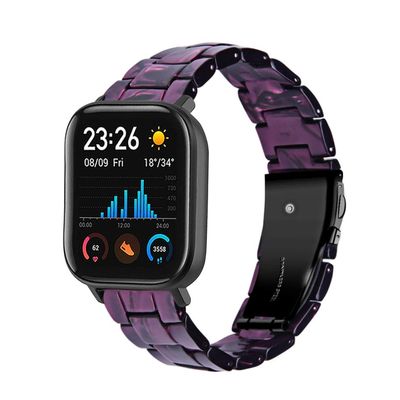 FitTurn Resin Bands Compatible with Amazfit Bip/GTS/GTS 2/GTS 2e/GTS 2 Mini Watch Replacement 20mm Stylish Bracelet Resin Sport Strap Wristbands for Amazfit GTR 42mm (Purple)
