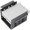 JMT 4-Bay 2.5 Inch to 3.5 Inch Hard Drive Caddy Internal Mounting Adapter Bracket Floppy Drive Aluminum Alloy Mobile Holder (Black w SATA Cable) view 3
