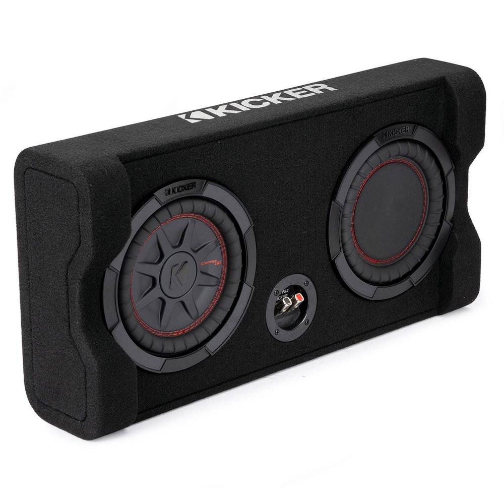 KICKER TRTP 8-inch (20cm) Thin Down Firing Subwoofer and Passive Radiator Enclosure, 2-Ohm, RoHS Compliant (Renewed)