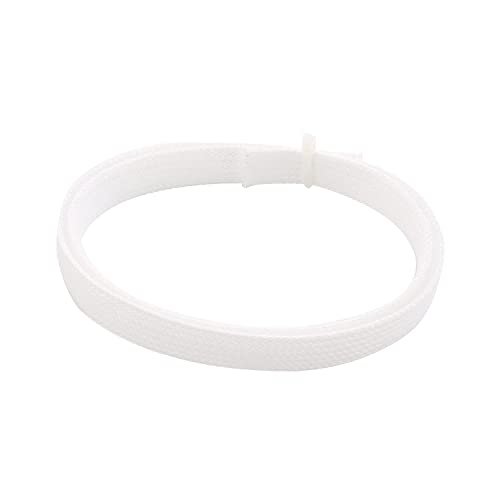 Aicosineg Cable Sleeve Braided Sleeving PET Wire Loom Tubing Cable 1.64ft-2/5inch Wrap Protector for HiFi Audio and Video Headphone Cable Protect Wires from Chewing of Pets White