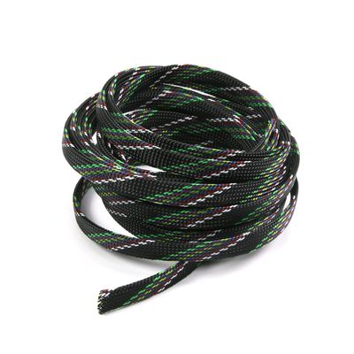 Aicosineg 16.4ft PET Flexible Braided Cable Sleeve 0.4inch Width Wire Loom Sleeving and Organizer Flexible Wire Mesh Sleeve Wrap Protector for TV Audio PC Cords from Pets Chewing Multicolor