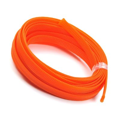 Aicosineg 16.4ft PET Flexible Braided Cable Sleeve 0.4inch Width Wire Loom Sleeving and Organizer Flexible Wire Mesh Sleeve Wrap Protector for TV Audio PC Cords from Pets Chewing Orange
