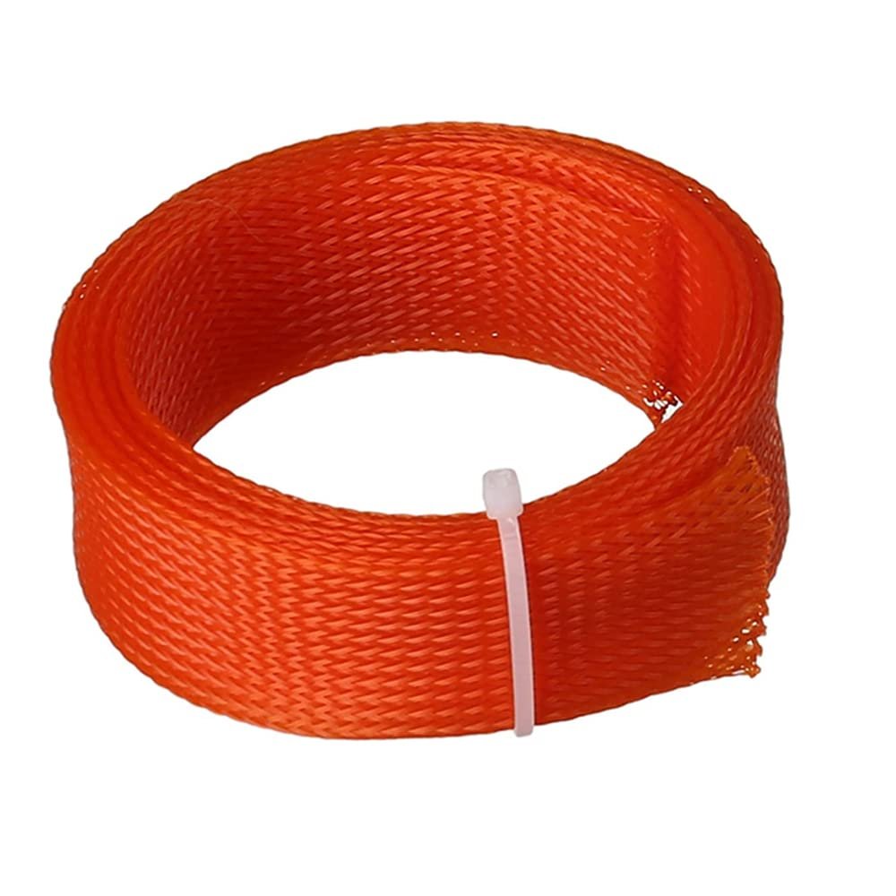 Aicosineg 3.28ft PET Flexible Braided Cable Sleeve 1inch Width Wire Loom Sleeving and Organizer Flexible Wire Mesh Sleeve Wrap Protector for TV Audio PC Cords from Pets Chewing Orange