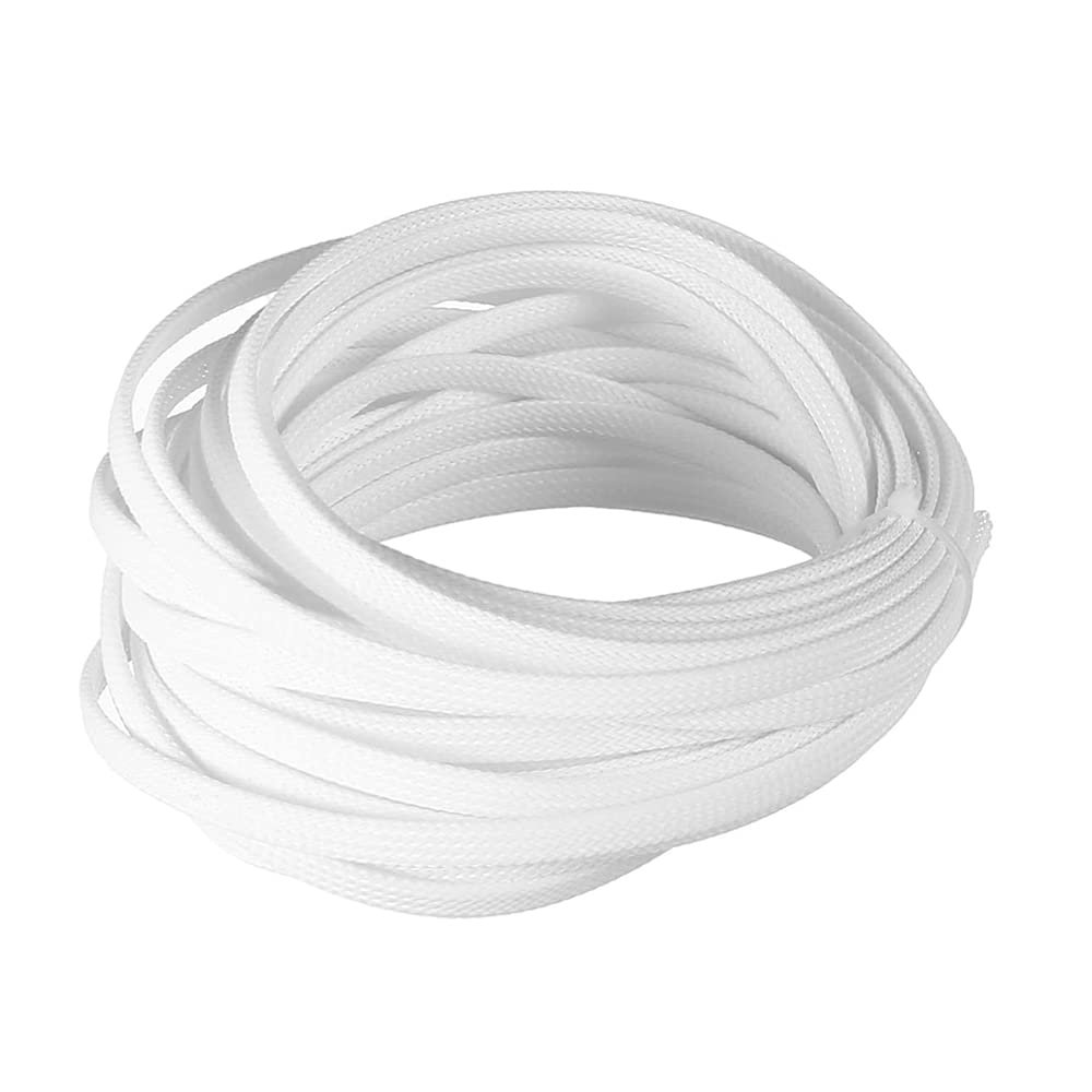 Aicosineg Cable Sleeves 32.81ft 1/4 Inch Electrical Conduits Non-Split Wire Loom Tubing Corrugated Tube Polyethylene Hose Cover for Home Outdoor Automotive Marine Wire Harness White