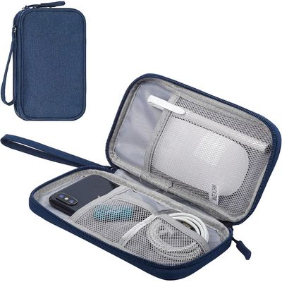 Electronic Organizer Cable Bag, Electronics Accessories Carry Cases Portable Cord Organizer Bag for Cable, Charger, Phone, USB, SD Card, Earphones More Out-Going, Business Travel Gadget Bag, Blue