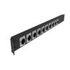Jingchengmei 12 Port/Way/Hole Hinged Patch Panel - 1U 19" Rack Mount D-Type Connectors - Audio with Hinged Side (H1U12D, Black) view 1