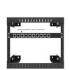 Jingchengmei 12 Port/Way/Hole Hinged Patch Panel - 1U 19" Rack Mount D-Type Connectors - Audio with Hinged Side (H1U12D, Black) view 3