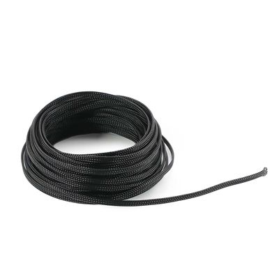 Aicosineg 32.81ft PET Flexible Braided Cable Sleeve 0.16inch Width Wire Loom Sleeving and Organizer Flexible Wire Mesh Sleeve for TV Audio PC Cords from Pets Chewing Black