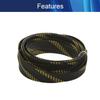 Aicosineg 16.4ft PET Flexible Braided Cable Sleeve 0.62inch Width Wire Loom Sleeving and Organizer Flexible Wire Mesh Sleeve Wrap Protector for TV Audio PC Cords from Pets Chewing Black and Gold view 3