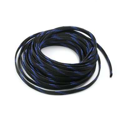 Aicosineg 32.81ft PET Flexible Braided Cable Sleeve 0.33inch Width Wire Loom Sleeving and Organizer Flexible Wire Mesh Sleeve Wrap Protector for TV Audio PC Cords from Pets Chewing Black and Blue