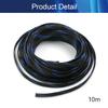 Aicosineg 32.81ft PET Flexible Braided Cable Sleeve 0.33inch Width Wire Loom Sleeving and Organizer Flexible Wire Mesh Sleeve Wrap Protector for TV Audio PC Cords from Pets Chewing Black and Blue view 4