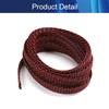 Aicosineg Cable Sleeve Braided Sleeving PET Wire Loom Tubing Cable 16.4ft-2/5inch Wrap Protector for HiFi Audio and Video Headphone Cable Protect Wires from Chewing of Pets Black and Red view 4