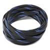 Aicosineg 16.4ft PET Flexible Braided Cable Sleeve 0.4inch Width Wire Loom Sleeving and Organizer Flexible Wire Mesh Sleeve Wrap Protector for TV Audio PC Cords from Pets Chewing Black and Blue view 1
