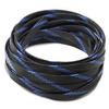 Aicosineg 16.4ft PET Flexible Braided Cable Sleeve 0.4inch Width Wire Loom Sleeving and Organizer Flexible Wire Mesh Sleeve Wrap Protector for TV Audio PC Cords from Pets Chewing Black and Blue view 2