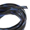 Aicosineg 16.4ft PET Flexible Braided Cable Sleeve 0.4inch Width Wire Loom Sleeving and Organizer Flexible Wire Mesh Sleeve Wrap Protector for TV Audio PC Cords from Pets Chewing Black and Blue view 4