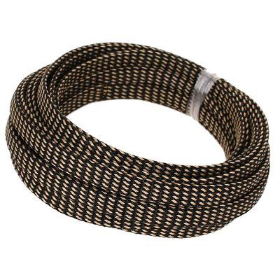 Aicosineg 16.4ft PET Flexible Braided Cable Sleeve 0.33inch Width Wire Loom Sleeving and Organizer Flexible Wire Mesh Sleeve Wrap Protector for TV Audio PC Cords from Pets Chewing Black and Gold