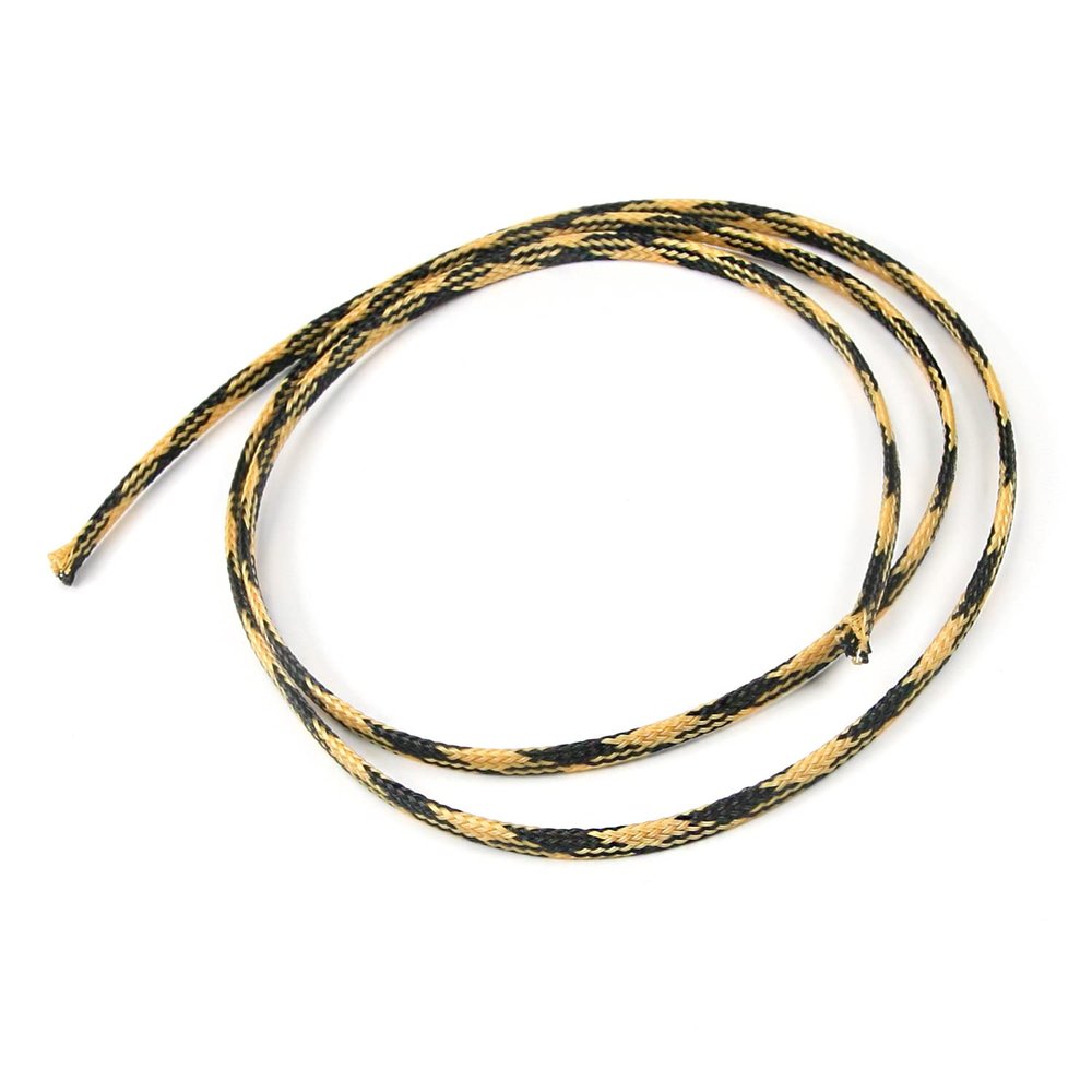 Aicosineg Cable Sleeve Braided Sleeving PET Wire Loom Tubing Cable 2.62ft-1/6inches Wrap Protector for HiFi Audio and Video Headphone Cable Protect Wires from Chewing of Pets Black and Yellow