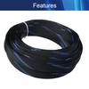Aicosineg 32.81ft PET Flexible Braided Cable Sleeve 0.62inch Width Wire Loom Sleeving and Organizer Flexible Wire Mesh Sleeve for TV Audio PC Cords from Pets Chewing Black and Blue view 3
