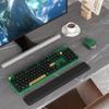 Colorful Wireless Computer Keyboards Mouse Combos, UBOTIE Polychrome Round Keycaps Retro PC Keyboards 2.4GHz Radio Frequency Connection with Optical Mouse Power Switch (Green-Black) view 3