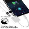 2pack,Compatible for iPhone Headphone Adapter Double Compatible with Lightning Port to Audio Jack and Charger Earphone Charging Splitter 11 12Mini pro xs xr 7 8 for ipad Connector Converter for Apple view 2
