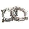 HQRP 4 ft Stainless Steel Washing Machine Hose Set - Burst Proof 304 Braided - Hot Cold Red Blue Striped - 3/4 in FGH x 3/4 in FGH Universal - 2 Pack view 1