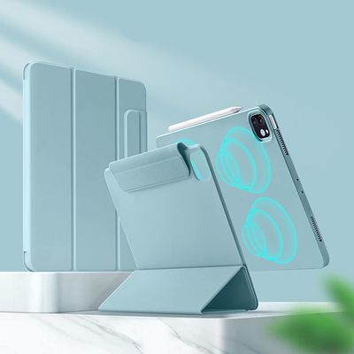 2021 4th gen iPad Air 10.9 case 2 in 1 Removable case Magnetic Buckle 3-fold Front Cover Level Vertical Liner Separation iPad Air4 Magnetic Case (iPadAir42020, Blue)