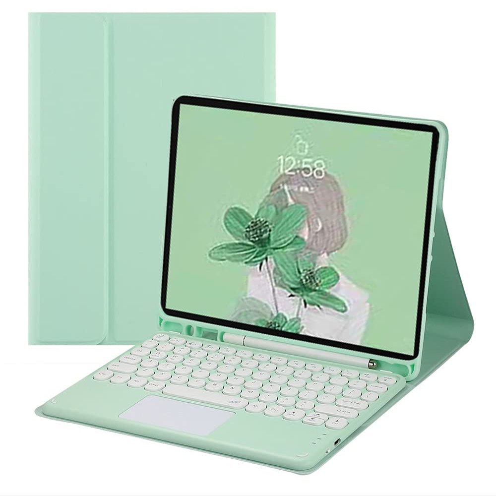 HENGHUI Keyboard Case for iPad 10.2 inch iPad 9th 8th 7th Generation/Air 3rd Gen/iPad Pro 10.5 inch Case with Cute Round Key Candy Color Touchpad Keyboard,MintGreen