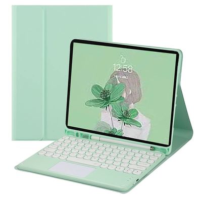 HENGHUI Keyboard Case for iPad Pro 11 inch (4th/3rd/2nd/1st Generation) Case with Cute Round Key Candy Color Touchpad Keyboard (MintGreen)