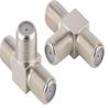 Boobrie 2-Pack F-Type Coax Splitter F Female to Double F Female Coaxial Adapter F Type RG6 3-Way Connector for TV Cable Satellite Video VCR Antenna view 1