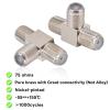Boobrie 2-Pack F-Type Coax Splitter F Female to Double F Female Coaxial Adapter F Type RG6 3-Way Connector for TV Cable Satellite Video VCR Antenna view 3