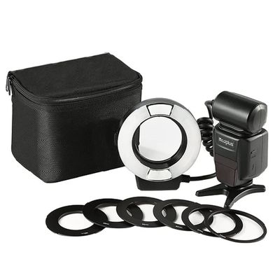 YIDOBLO 14EXT iTTL TTL LED Macro Ring Flash Light Compatible with Nikon D4 D800 D5200 D7100 DSLR Camera with Hot Shoe Mount