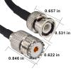 Boobrie BNC Male to SO239 Cable RG58 6.56Ft UHF Female to BNC Male Coax Cable PL-259 SO-239 to BNC Jumper Pigtail Extension Cable for Antenna Scanner CB Antenna Ham Radio Walkie Talkie view 3