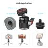 Andoer Mini Ball Head Adapter Monitor Mount Cold Shoe Adapter 360 Rotating Aluminum Alloy 1/4 Inch & 3/8 Inch Screw for Mounting Camera Monitor Microphone LED Video Light view 3